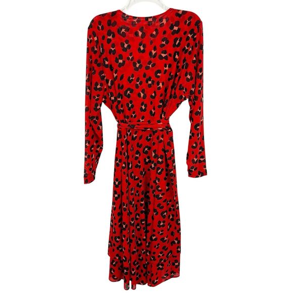 CAbi #5571 Vivian Siren Red Leopard Animal Print Long Sleeve Wrap Midi Dress XXL - Picture 3 of 12